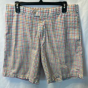 Peter Millar Plaid Colorful Shorts 36 Golfcore Spring Preppy Country Club Golf